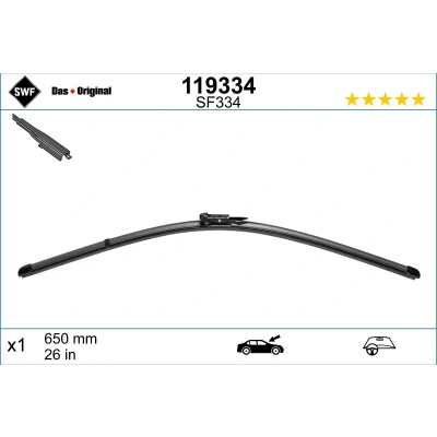 Bild av Balai d&#039;essuie glace Swf Visioflex 119334 650mm Sans Cadre TOYOTA: Aygo, PEUGEOT: 108 3/5 portes, CITROËN: C1 II