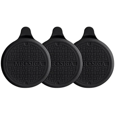 Bild av MR.SIGA Badkarspropp i silikon, avloppspropp för dusch, handfat, 13 cm diameter, svart, 3 pack