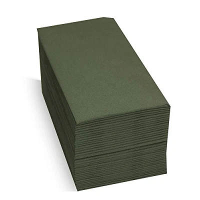 Bild av Morigami, Servett standardstorlek, 1/8 veck, spets, grön, 80 servetter