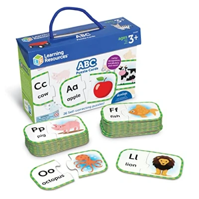 Bild av Learning Resources LER6085 Teaches Brevigenkänning, uppsättning av 26 tvådelade matchande pussel, tidiga alfabets och språkfärdigheter