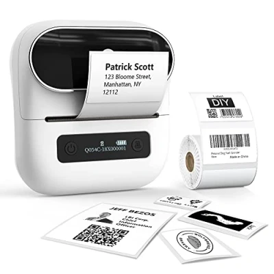 Bild av Phomemo M220 Bluetooth etikettskrivare, bärbar etikettenhet, uppgraderad 3 tums etikettskrivare för streckkoder, hem, kontor och småföretag, Android &amp; iOS, vit