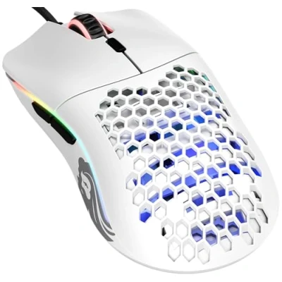 Bild av Glorious Gaming Model O trådad gamingmus, 67 g, honungskakedesign, RGB, Pixart 3360 sensor, Omron brytare, dubbelhänt Matt vit