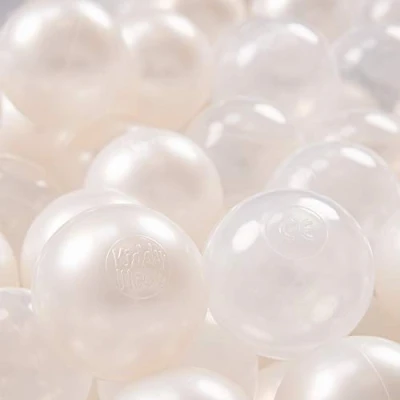Bild av KiddyMoon 200 Ø 7 cm barnbollar lekbollar för bollbad baby plastbollar tillverkade i EU, pärla/transparent