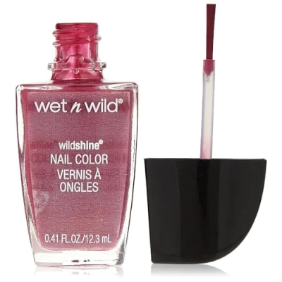 Bild av Wet n Wild, Wild Shine Nail Color, Nagellack med Långvarig och Snabbtorkande Formula, Jämn Applicering Full Täckning, Fri från Formaldehyd, Toluen Ftalater, Grape Minds Think Alike
