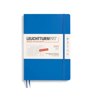 Bild av LEUCHTTURM1917 370606 månadsplanerare och anteckningsbok 2025, komposition B5 mjukt fodral 16 månader, 80 g, linjerad himmel