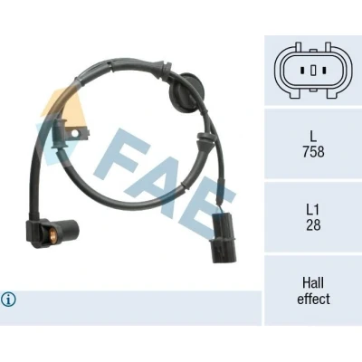 Bild av FAE 78576 Capteur ABS Principe de Hall 2 758 HYUNDAI: Getz