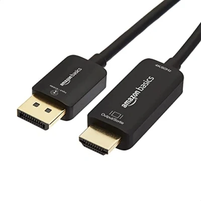 Bild av Amazon Basics DisplayPort till HDMI bildskärmskabel, 4K vid 60 Hz, 1,8 m, svart
