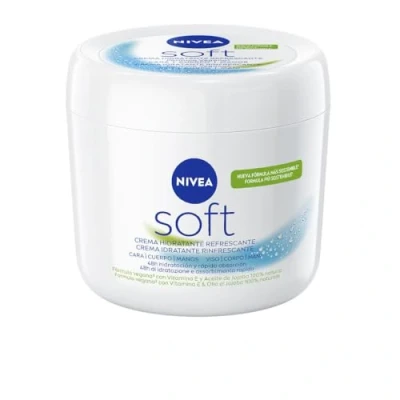 Bild av NIVEA Mjuk (1 x 500 ml), multifunktionskräm med jojobaolja och E vitamin, intensiv fuktkräm för ansikte, kropp händer hudvård, utan parabener
