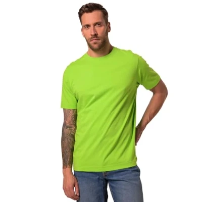 Bild av JP 1880 herrstora storlekar, överdimensionerade herrkläder, L 8XL t shirt, basic, rund hals, kammad bomull, upp till 702558, Ljusgrön, 4XL