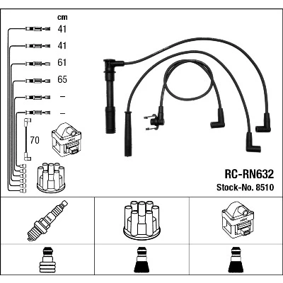 Bild av NGK 8510 Jeu De Fils d&#039;Allumage 5 RENAULT: SAFRANE 1