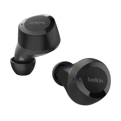 Bild av Belkin SoundForm Bolt True Wireless hörlurar, trådlösa hörlurar med upp till 28 tim. batteritid och mono läge, IPX4 svett vattentåliga, Bluetooth mikrofon för iPhone, Galaxy m.m.