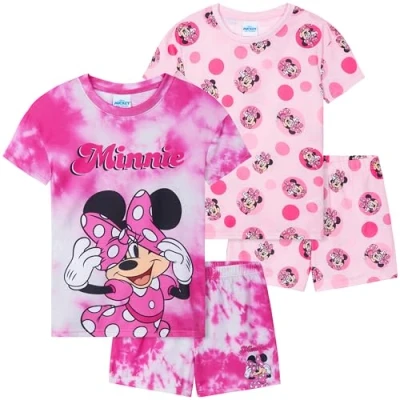 Bild av Få trendiga pyjamas för flickor, paket med 2 kortärmad pyjamasset barn, tonåringar, loungeet, nattkläder, mjuka, bekväma gåvor Fuchsia Mimmi, 3 Years