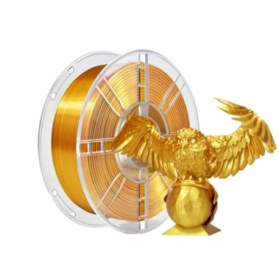 Bild av iBOSS PLA Plus (PLA+) Silk 3D skrivarfilament 1,75 mm, silke PLA+ filament dimensionell noggrannhet +/ 0,02 1 kg spole (2,2 lb) för FDM skrivare, guldfärg