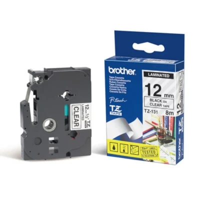 Bild av Brother TZ 131 black on clear Roll (1.2 cm x 8 m) Skrivare Ribbons