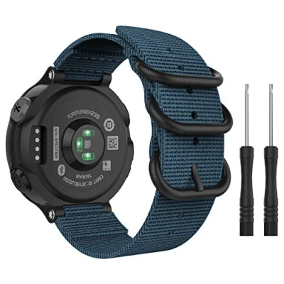Bild av MoKo Klockarmband kompatibelt med Forerunner 235, finvävd nylon justerbar reserv rem passar 235/235 Lite/220/230/620/630/735XT/Approach S20/S6/S5 blå