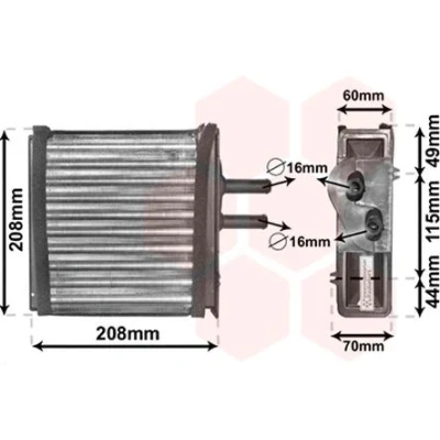 Bild av VAN WEZEL 17006150 Radiateur De Chauffage FIAT: Punto I 3/5 portes, Barchetta, Cabriolet
