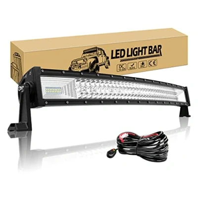Bild av Willpower 32 tum 405 W böjd LED lampa barpunkt översvämning kombo stråle bar ledningssele 12 V 24 vattentät dimarbetslampor offroad körljus för 4 x traktor lastbil ATV UTV SUV båt