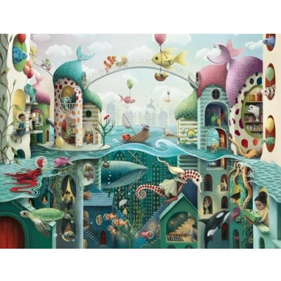 Bild av Ravensburger pussel Om fisken kunde gå, 2000 bitar, presentidé för henne eller honom, vuxna