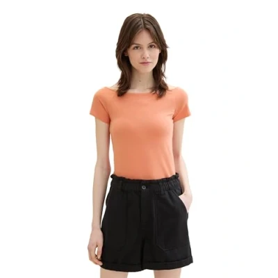 Bild av TOM Tailor Denim MIT Carmen Ausschnitt Tshirt bas, Storlek: Medium, Burnt terracotta