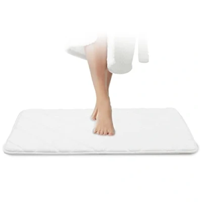 Bild av JAWAonline Badrumsmatta Vit 50x80cm Lättskött Badmatta Memory Foam Extremt absorberande Duschmatta halkfri tvättbar Badrum