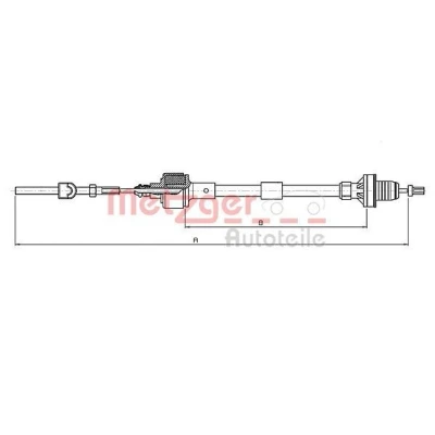 Bild av METZGER 11.2532 Câble d&#039;Embrayage COFLE OPEL: Corsa B 3/5 portes, Tigra Coupe