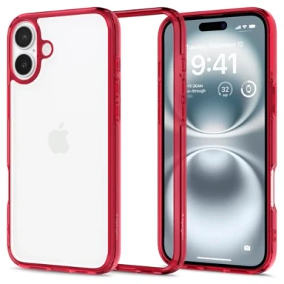 Bild av Spigen Ultra Hybrid Skal Kompatibel med iPhone 16 Case Fodral Red Crystal