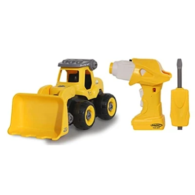Bild av Hjullastare First RC Kit 27 delar med sladdlös skruvmejsel från 3 år, glidkoppling, utbytbar användning, robust plast, gummidäck, främjar finmotorik och teknisk förståelse