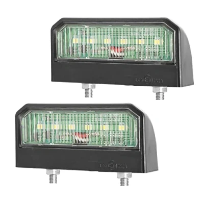 Bild av AGRISHOP 2 st 1224 V LED belysning auto registreringsskylt, vattentät x 6SMD bakre registreringsskyltslampor lampbelysning för lastbil husvagn traktor godkänd