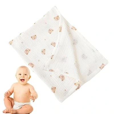 Bild av Baby Muslin filtar Sommartäcke för småbarn i bomull Hudvänlig, bekvä mottagningsfilt Andningsbar linda flickor, barn, pojkar Honhoha