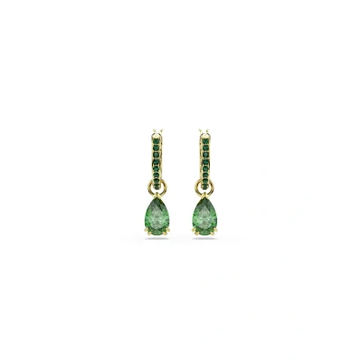 Bild av Swarovski Attract DROP PEAR CUT TONE Plated Örhänge, Storlek: One Size, Green
