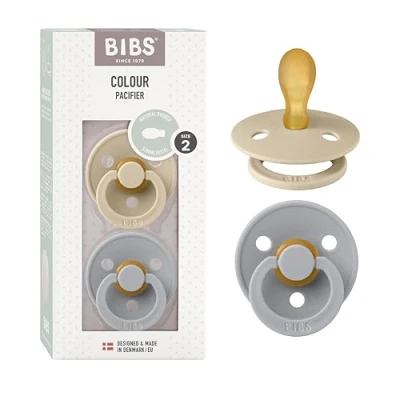 Bild av BIBS Colour Napp 2 pack Latex Stl Symmetrisk, Vanilla/Cloud