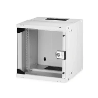 Bild av DIGITUS nätverksskåp 10 tum 6 U väggmontering omonterad HxBxD 324x316x298mm lastkapacitet 30kg användbart djup 254mm IP20 skyddsklass SOHO Pro serien svar