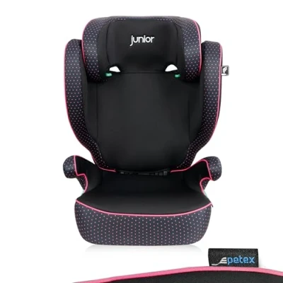 Bild av PETEX Bilbarnstol med ISOFIX Basic Plus i Size standard enligt ECE R129 för barn från ca. 100150 cm, höjdjusterbar bilstol rosa, 1 styck