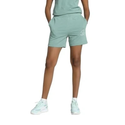 Bild av PUMA ESS Script hög midja shorts 12,7 cm