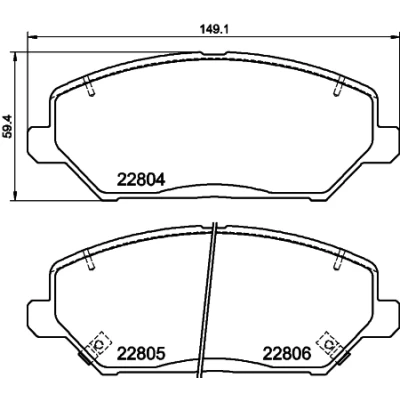 Bild av HELLA 8DB 355 037 881 Jeu de plaquettes frein avec indicateur d&#039;usure KIA: Proceed, Ceed III 3/5 portes, XCeed, HYUNDAI: i30 portes