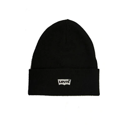 Bild av Levi&#039;s Batwing Embroidered Slouchy Beanie Unisex Mössa, Storlek: One Size, Regular black