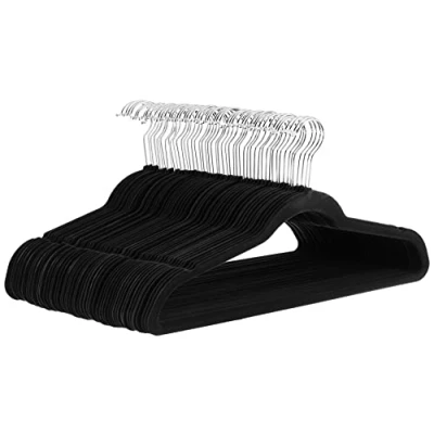 Bild av Amazon Basics smala och halkfria klädhängare för skjortor/kostym/kostym, 50 pack, svart