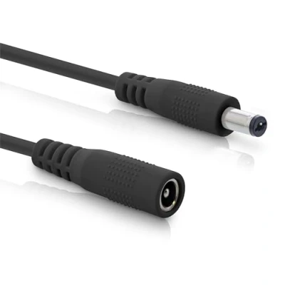 Bild av InLine DC förlängningskabel, universal nätdel förlängningskabel för LED remsor, övervakningskameror, skrivare, routrar, switchar och mycket mer, kontakt/uttag 5,5 x 2,1 mm, svart, 1 m