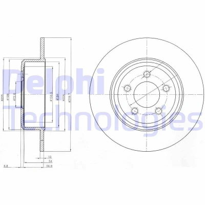 Bild av DELPHI BG4074 Disque de frein 320 10 5 plein huilé non traité sans roulement roue, bague ABS CHRYSLER: 300C Touring, Berline