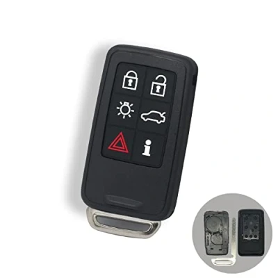 Bild av BROVACS Ersättningsnyckel + oklippt tomt nödinsättningsnyckel kompatibel med VOLVO 6 knapp smart nyckellös ingång fjärrnyckelfodral Fob PG789B