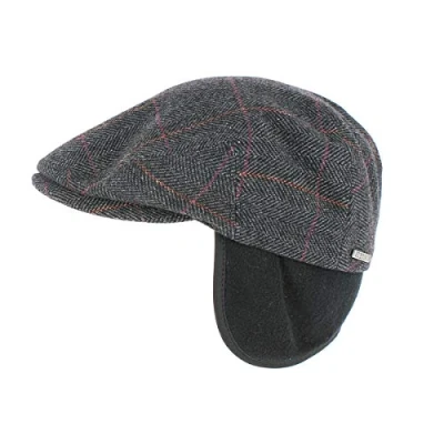 Bild av Stetson Kent Öronklaffar Gubbkeps Herrar Made in the EU gubbkepsar keps vinterkeps med skärm, öronklaffar, foder vinter höst 57 cm antracit