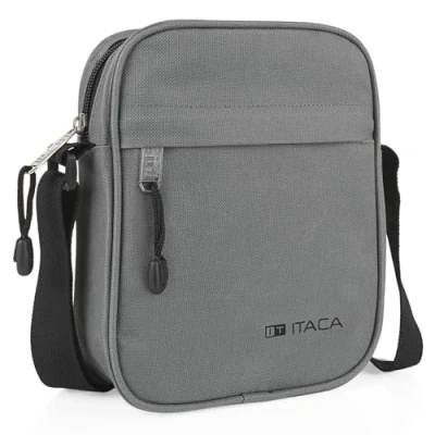 Bild av ITACA Man Bag Herrväskor Axelväskor Väskor för män Crossbody i vattentätt material Axel med justerbar rem Liten väska män. Axel, Grå