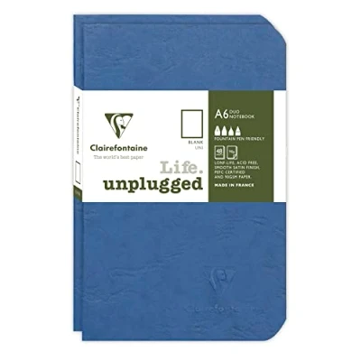 Bild av Clairefontaine 734184C Age Bag DUO set de 2 cahiers piqués 9x14cm 96p uni bleu