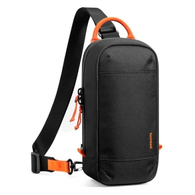 Bild av tomtoc Sling Crossbody Bag väska för Nintendo Switch 2 Console 2025, skyddande bärbar resväska med 8 platser spelkassetter, laddare och tillbehör, Svart