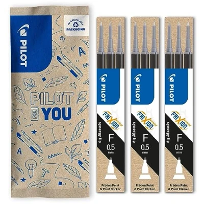 Bild av PILOT 3 Pack med Refill 0,5 Raderbart bläck för Frixion Point &amp; Clicker Svart