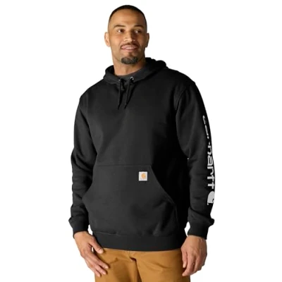 Bild av Carhartt, herr, bred, medeltjock tröja med logotypgrafik på ärmarna, svart, XXL, XXL
