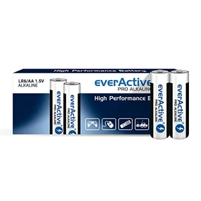 Bild av everActive AA batterier 10 pack, Pro alkalisk, Mignon LR6 R6 1,5 V, högsta prestanda, års hållbarhet, stycken