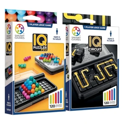 Bild av LUDILO Smart Games IQ Puzzler Pro + Circuit Logikspel Reflektionsspel Pedagogiska spel 8 år Barn Brädspel Resespel pussel