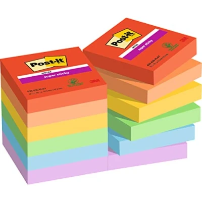 Bild av Post it super sticky 622 12SS PLAY Klisterlappar, Flerfärgad, 47,6 x mm