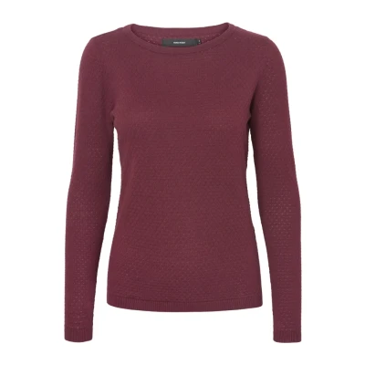 Bild av Vero Moda Vmcare Structure LS Oneck GA NOOS Stickad tröja, Storlek: XS, Bordeaux